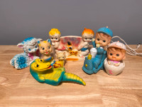 7 Vintage Squeaky Rubber Toys 1960s