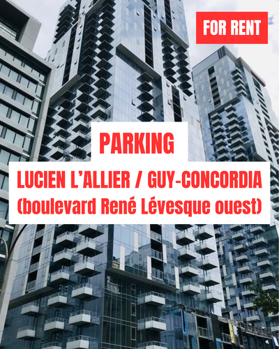 Adresse : Rue René-Lévesque Ouest Prix : 300 $/mois Stationnement intérieur sécurisé à louer dans un...