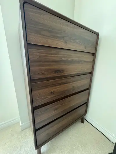 Modern Walnut 5-Drawer Dresser, View more