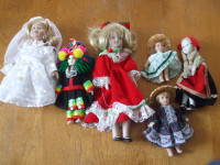 6 Small Porcelain Dolls