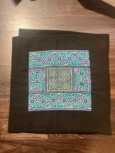 Embroidered cushion cover x2, View more