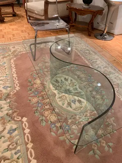Vintage glass coffee table, View more