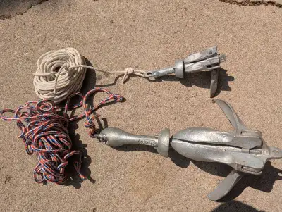 One 1.5 lbs anchor, great for kayak, sup and inflatable dinghy, $15. One 2.5 kgs anchor for $25. One...