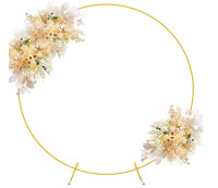Round Backdrop Stand 7.2FT Gold Circle Backdrop Balloon Arch