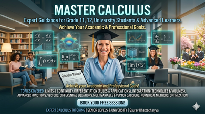 Calculus Tutor : $30/hr, View more