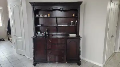 Large Solid Wood Hutch / Buffet Cabinet – Classic Style $700 OBO, View more