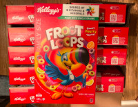 Kellogg’s Froot Loops & Rice Krispies cereal, sealed boxes