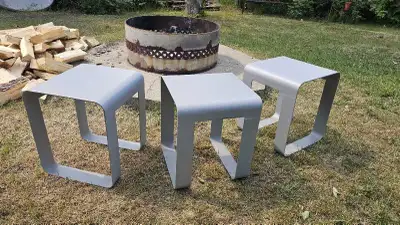 indoor outdoor drink table or seat or planter stand steel, View more