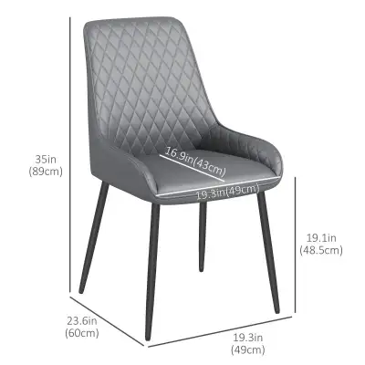 PU Leather Kitchen Chair with Metal Legs for Dining Room, Livin, View more