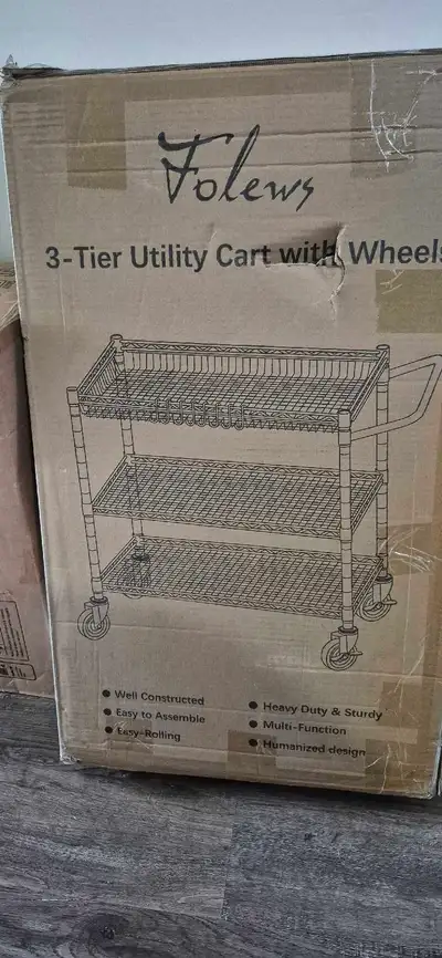 Folews 3-tier utility cart with wheels, View more