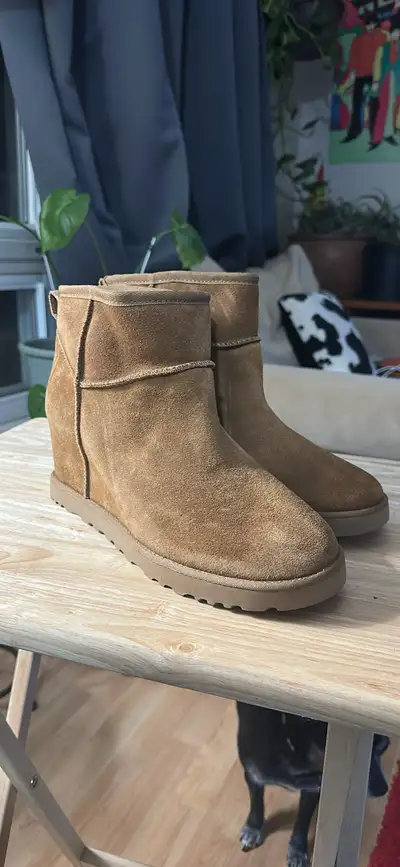 Snuggle up in style with these Ugg boots, featuring a warm suede exterior and a comfortable fit, per...