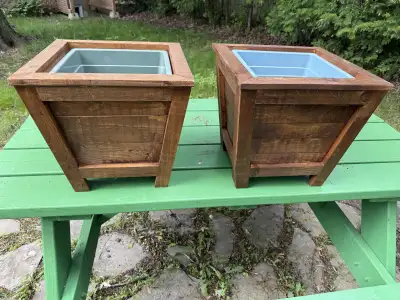 Free Delivery Handcrafted Tapered Wooden Planter/Fower box, View more
