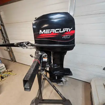 MINT CONDITION MERCURY 40 HP: ONE OWNER, SENIOR OWNED LONG SHAFT 2 STROKE PULL START ALWAYS SERVICED...