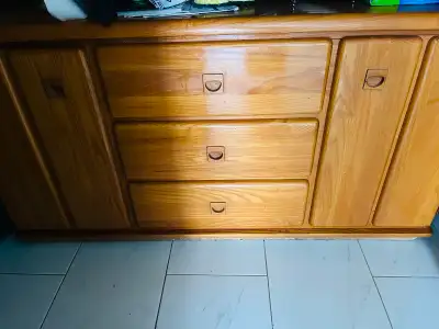 Solid wood dresser/sideboard -3 drawers +2 cabinets, View more