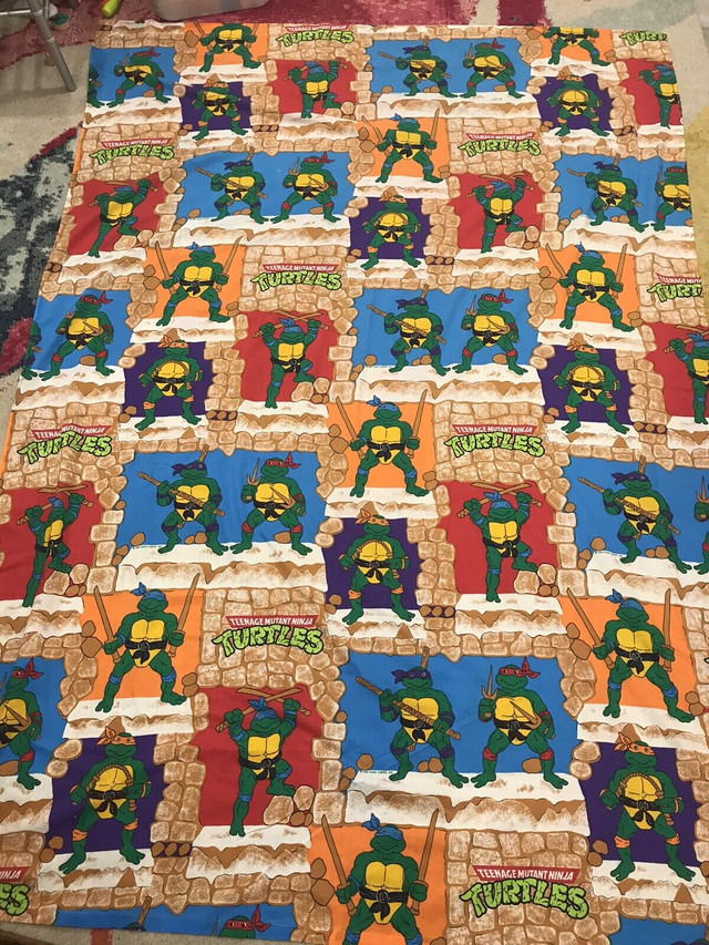 Deadstock 1988 Teenage Mutant Ninja Turtles Flat Bed Sheet in Arts & Collectibles in City of Toronto