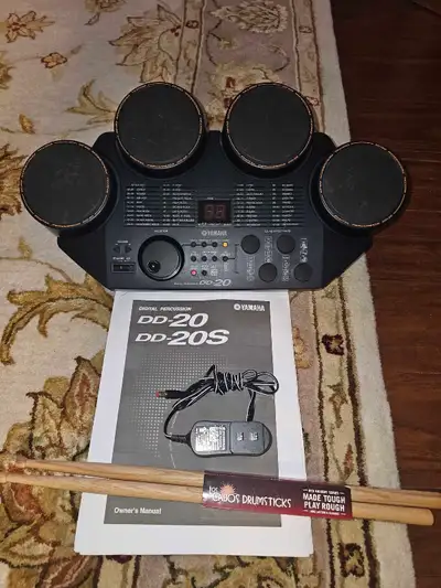 Yamaha DD-20 Digital Percussion Drum Pad + Sticks + Manual, View more