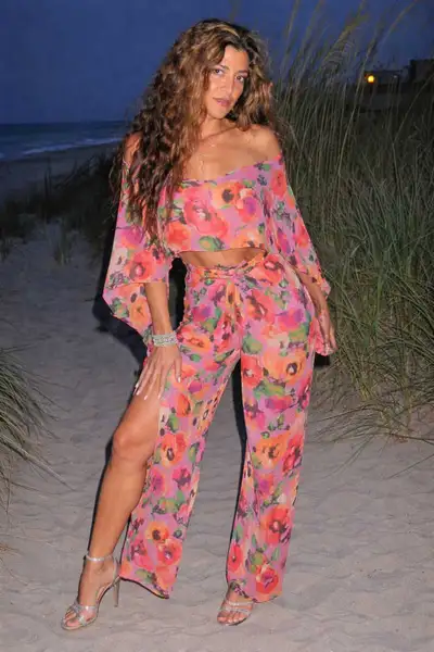 New silk vacation Wrap Pant set, View more