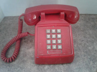VINTAGE 1970's ITT RED PUSHBUTTON TELEPHONE