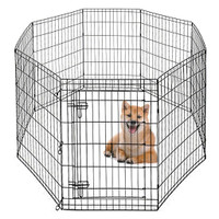 8 Panel Foldable metal dog playpen 36”inch Hx24”W. with Gate
