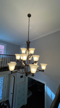 15 lights chandelier with two matching flush mounts