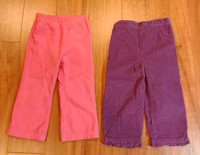 Size 24 Months  Girl Pants 2 Pair Both for $5