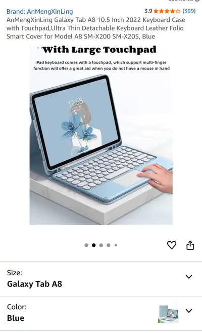 Samsung Galaxy Tab A8 Keyboard Case, View more