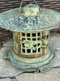 Antique Chinese Cast Iron Pagoda Garden Lantern