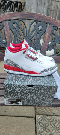 Air jordan 3 retro  cardinal bnib ds size  12  nike yeezy 