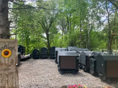 Portage&main Ultimizer outdoor wood furnaces. Ultiimizer high effiency models, brick lined base, for...