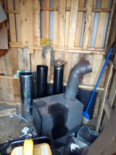 All the piping you need to in stall the wood stove everything is there.