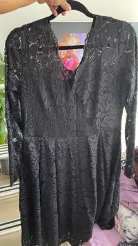 Dazzling party wear black lace gown