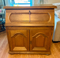 SOLID OAK SECRETARY DESK