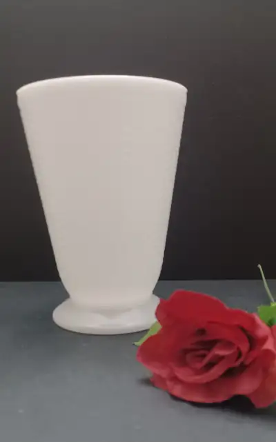 Vintage, large, milk glass vase, View more