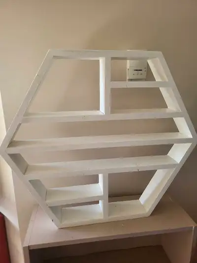White hexagon shelf , View more