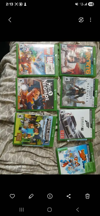 7 xbox 1 games, 45$ (minecraft favs pack, valhalla, far cry 6 a, View more