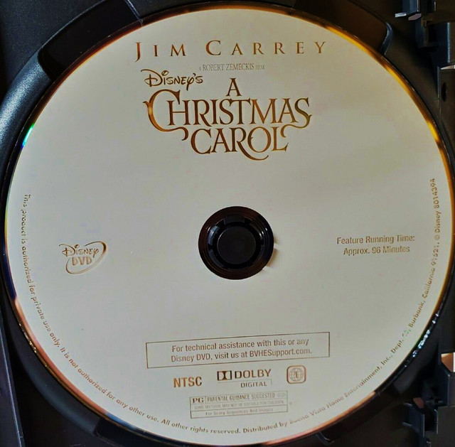 CHRISTMAS CAROL DVD Conte De Noel 2010 Jim Carrey HOLIDAY DISNEY dans CD, DVD et Blu-ray  à Ville de Montréal - Image 3