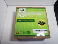 Green earth wood eco-friendly premium birchwood plates 50 pcs