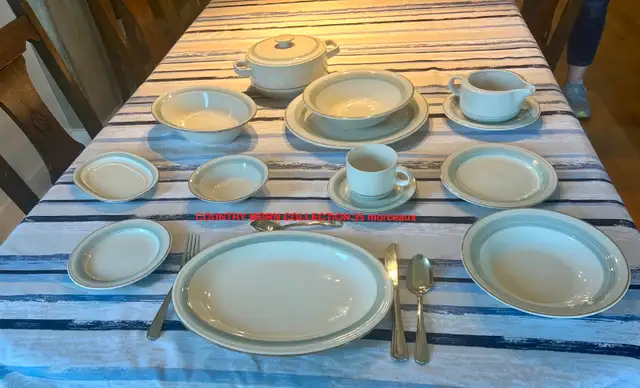 SIX complete vintage dinnerware sets, excellent condition, low price