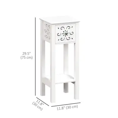 beautiful Nightstand with Drawer and Open Storage Shelf White, View more