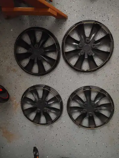 These are a set of four used hub caps, each measuring 16 inches. They could be yours! Someone probab...