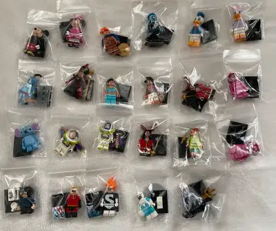 LEGO Disney Minifigures. $5 each. All in great condition. Selling as is, most have all there accesso...