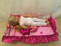 OUR GENERATION DOLL METAL SCROLL BED FITS 18 INCH DOLLS LIKE AG