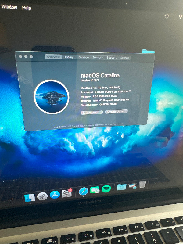 MacBook Pro, 15 inch mid 2012 in Laptops in St. Catharines