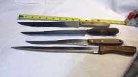 4 kitchen and carving knives