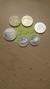 OBO Iceland 100, 10, 5 Krónur AND 1 Króna COINS