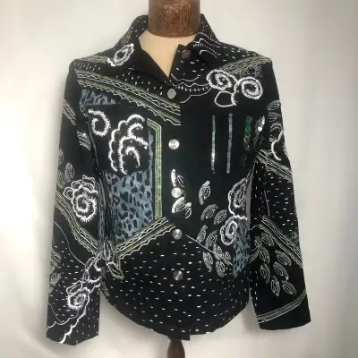 Women’s Embellished Black Jacket. Size 10., View more