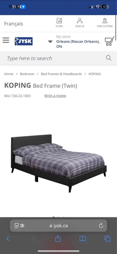 practically brand new - was in a guest room. PICK UP ; Orleans SPECS Bed size : Twin Finish : Faux L...