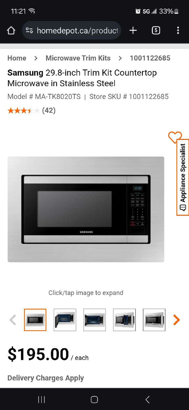 New microwave trim kit-Samsung stainless  in Microwaves & Cookers in Bedford - Image 4