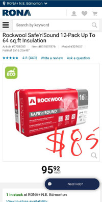 Rockwool insulation 2x4 $80-$85 [READ AD]