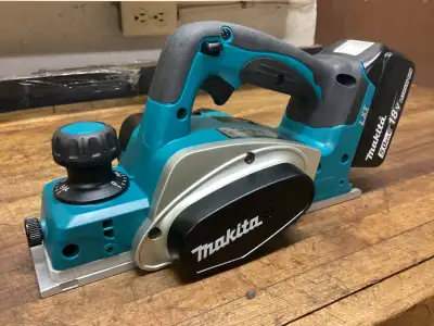 MAKITA LXT 18v 3 1/4” POWER PLANER and 5.0 AH BATTERY, View more